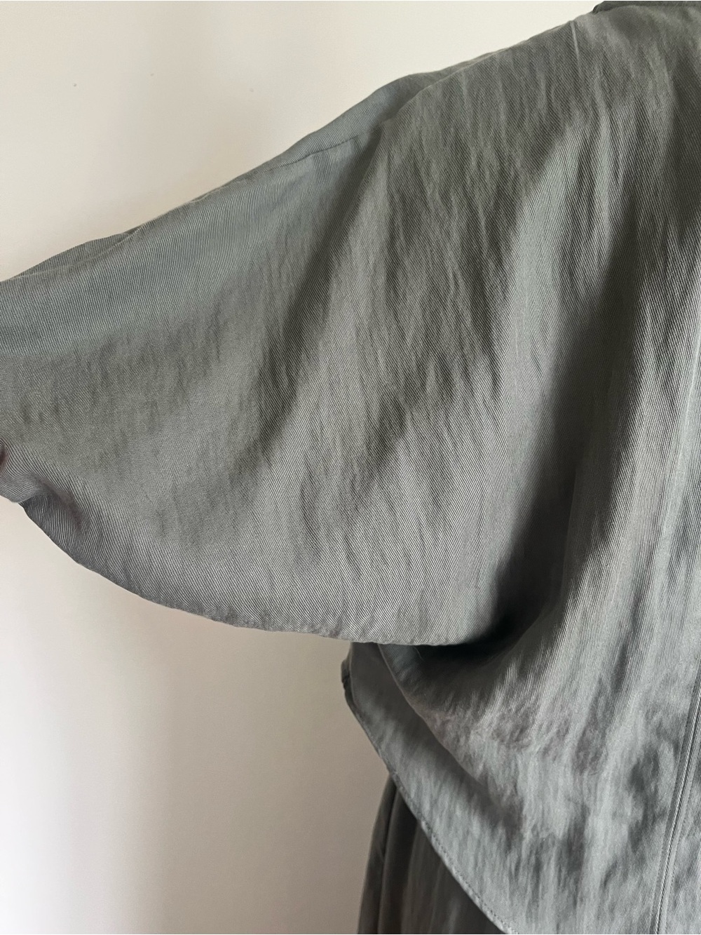 NWT - ZARA 2pc set Relaxed Wide-Leg pant and top in blue Gray Size Medium - Picture 7 of 11